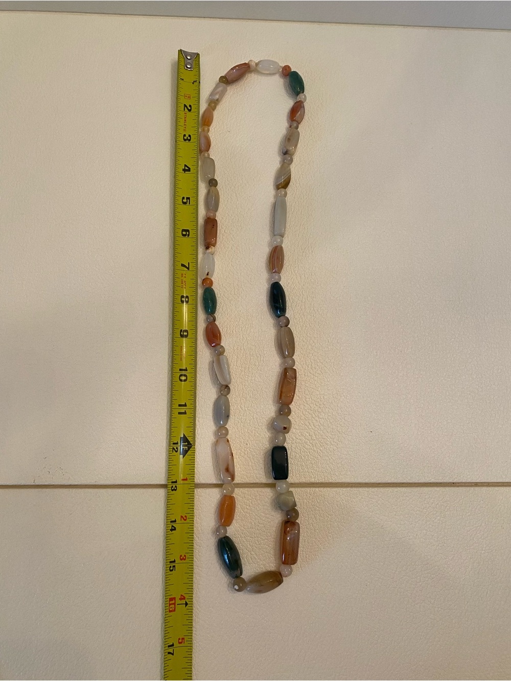 Vintage Bohemian Multicolor Polished Agate “Beggar Bead” Necklace